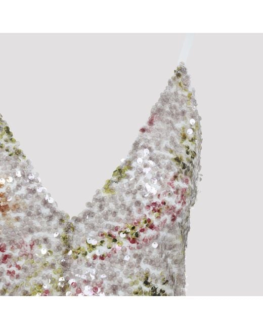 Alberta Ferretti Gray Paillettes Long Dress