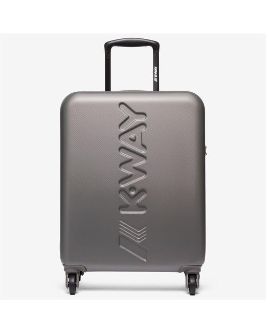 K-Way Gray Trolley Piccolo Con Logo Luggage for men