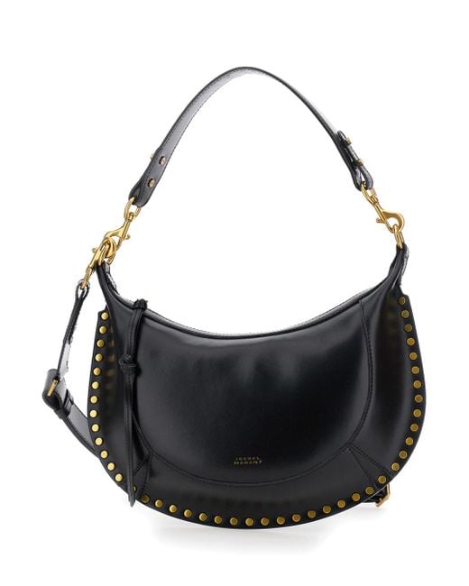 Isabel Marant Black 'Naoko' Shoulder Bag With Embossed Logo Lettering