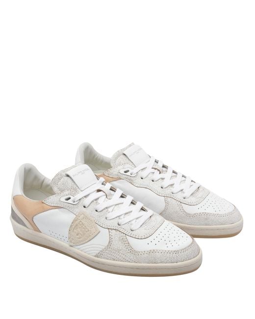 Philippe Model White Sneakers Leather Fabric Rubber Sole for men
