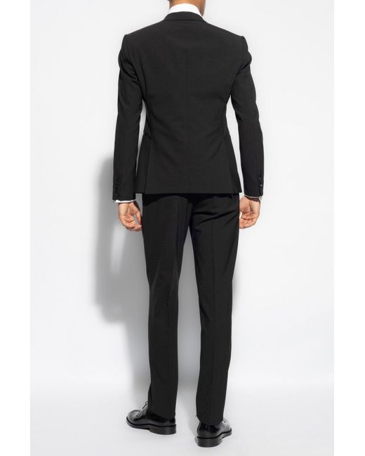 Emporio Armani Black Wool Suit, for men