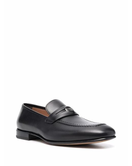 Ferragamo Black Ferragamo Madison Leather Penny Loafers for men