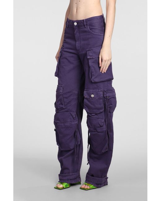 The Attico Blue Fern Jeans In Viola Cotton