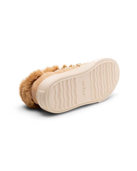 Hogan Black Faux-Fur Trimmed Sneakers