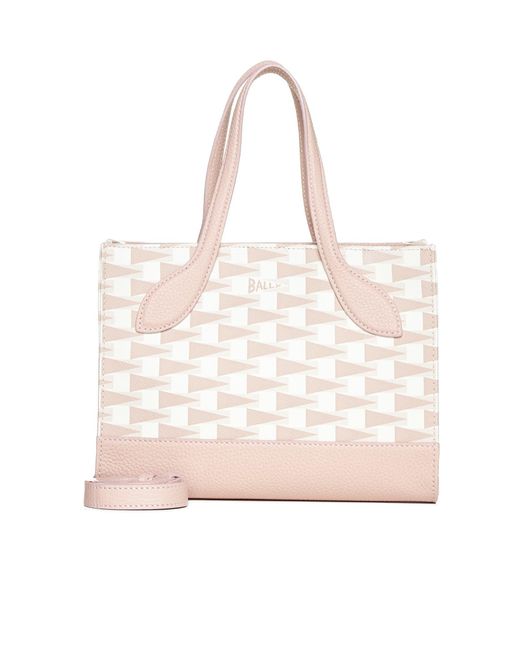 Bally Natural Keep On Xs Leather And Monogram Canvas Bag