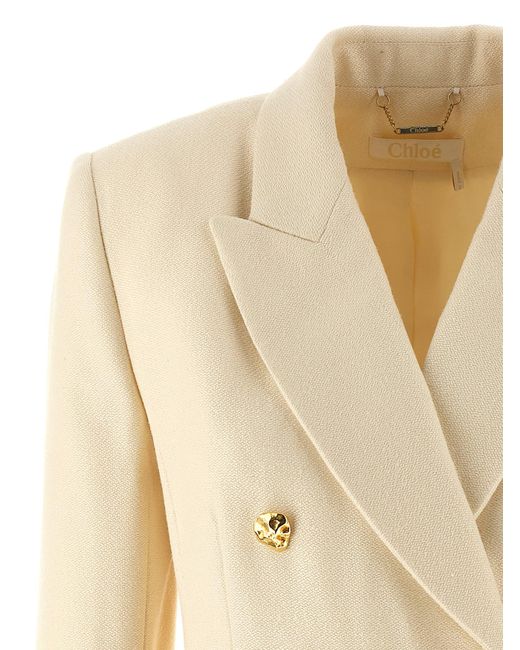 Chloé Natural Tailored Double-breasted Blazer Jackets White