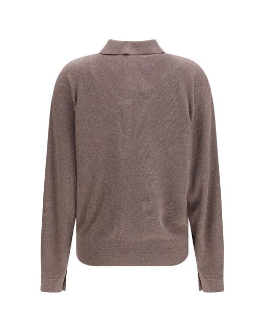 Calvin Klein Brown Long-Sleeve Sweater Silk