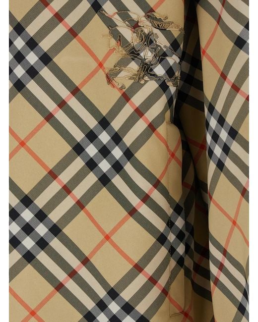 Burberry Gray Reversible Jacket Check Motif Polyester Coat for men