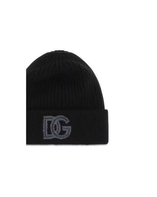 Dolce & Gabbana Black Wool Oves Aries Beanie Accessory for men