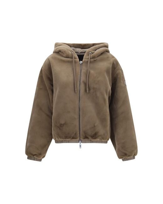 Moose Knuckles Natural Eaton Bunny Reversible Hoodie Outer: Faux Fur; Inner: Nylon Sweatshirts