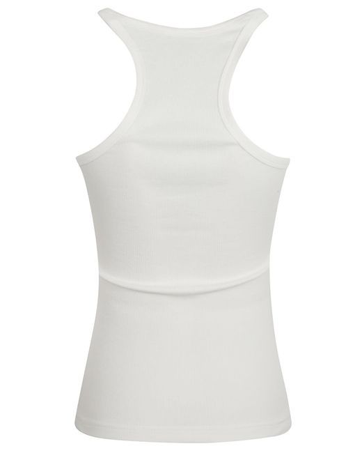 Courreges White Holistic Buckle 90S Rib Tank Top