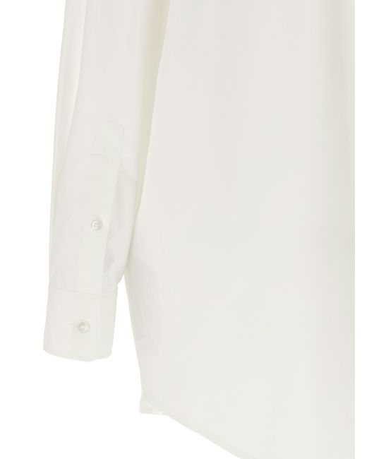 MM6 by Maison Margiela White Tulle Insert Shirt Cotton Shirt, Blouse