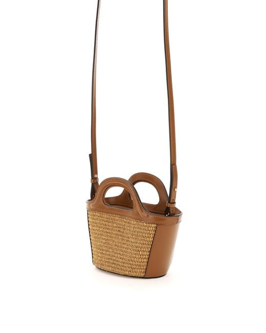 ハンドバッグ Marni Ivory Leather And Raffia Tropicalia Bucket Bag Marni Ivory leather and raffia Tropicalia bucket bag for