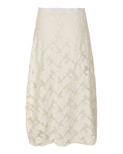 Marc Le Bihan White Floral Skirt
