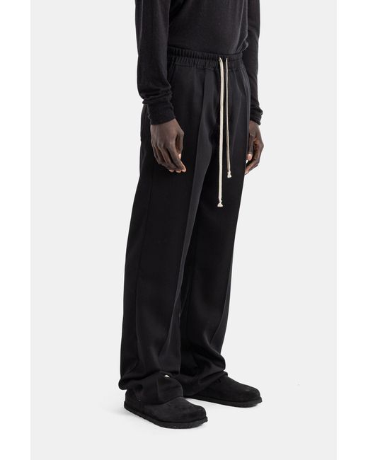 Rick Owens Black Dietrich Drawstring Wide-Leg Trousers With Elasticated Waist for men
