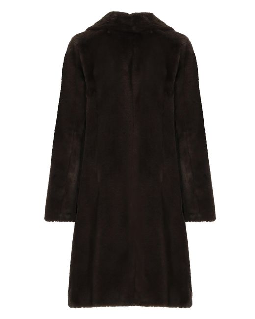 Herno Black Eco-fur Coat
