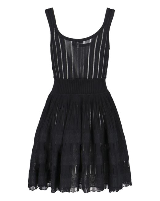 Alaïa Black Crinoline Scoop-neck Stretch-woven Mini Dress