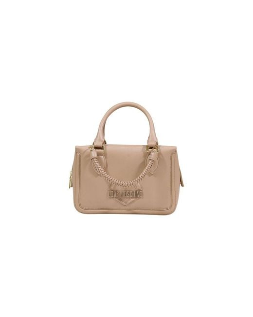 Love Moschino Natural Beige Polyethylene Handbag
