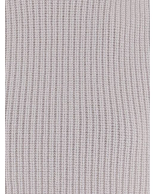 Sa Su Phi White Cashmere High Neck Shawl Capes