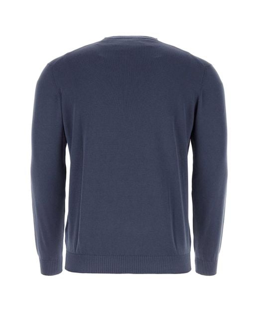 Fedeli Blue Air Force Cotton Sweater for men