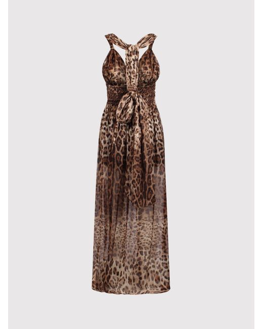 Dolce & Gabbana Natural Dolce & Gabbana Leopard-Print Dress