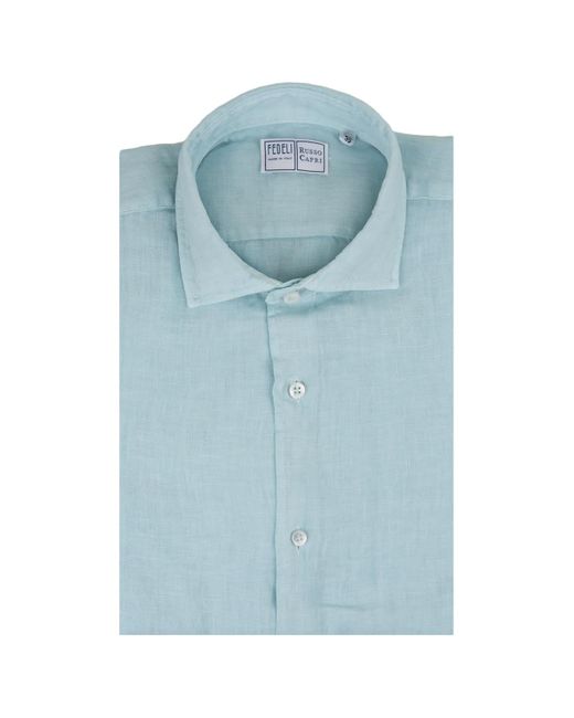 Fedeli Blue Nick Shirt for men
