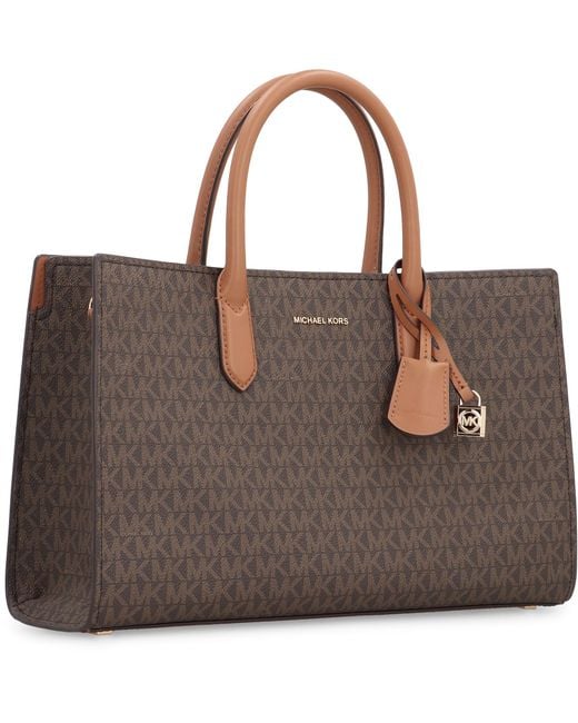 MICHAEL Michael Kors Brown Handbag Scarlett Printed Canvas-Acorn Pvc Handbags