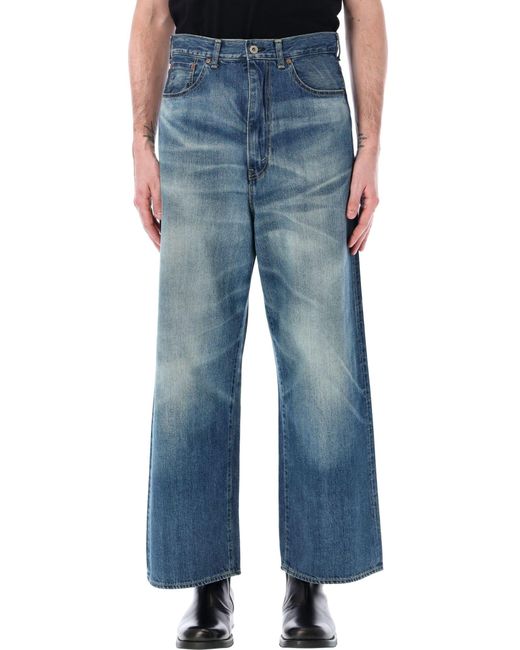Junya Watanabe Blue High-Waisted Jeans for men