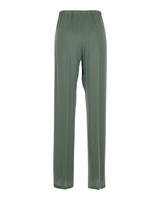 Semicouture Green Pants With Elastic Waist And Drawstring