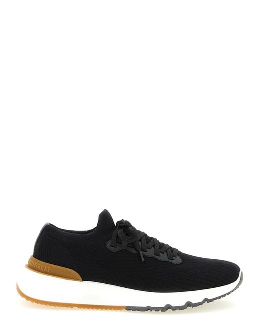 Brunello Cucinelli Black Polyethylene Athletic Sneakers for men
