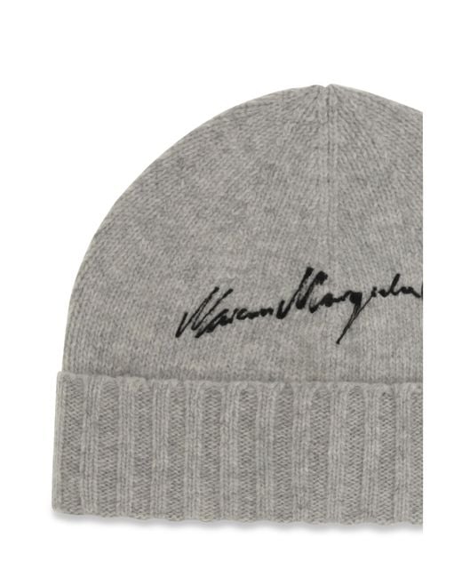 MM6 by Maison Margiela Gray Beanie Wool Hat Ovis Aries E Hairbands