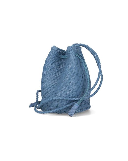 Dragon Diffusion Blue Pompom Bucket Bag