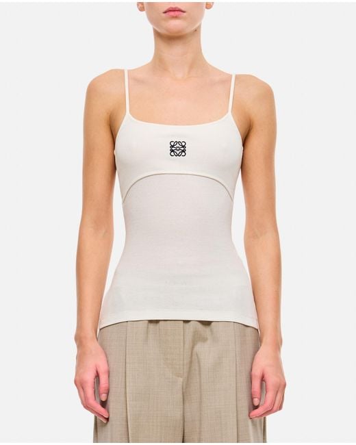 Loewe Anagram Strappy Top in White | Lyst