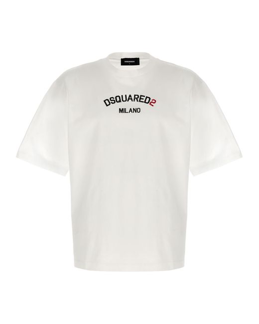 DSquared² White Logo T-shirt for men