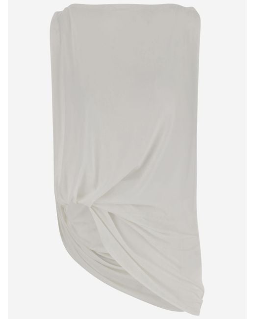 Jacquemus White Top Peplo Viscose Dress
