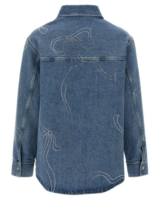 Mach &amp; Mach Blue Crystal Ribbon Jacket