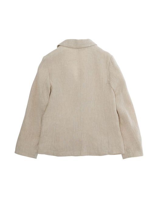 Emporio Armani Natural Single-Breasted Linen Jacket Blazers for men