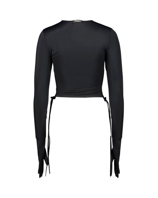 Vetements Black Cropped Styling Top