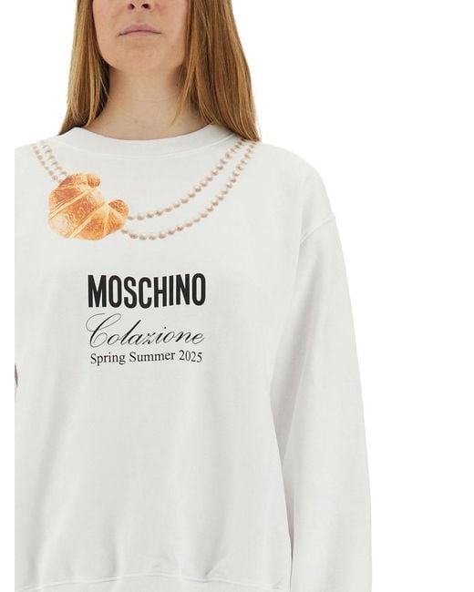 Moschino Natural Breakfast Sweatshirt Cotton Sweatshirts
