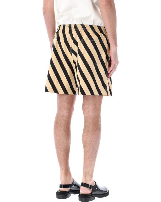 Bode Natural Domino Stripe Shorts for men