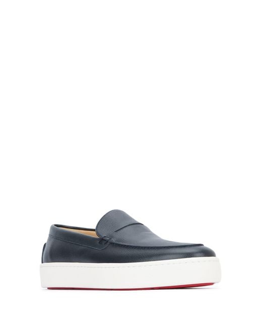 Christian Louboutin Blue Paqueboat Flat Calf Graine for men