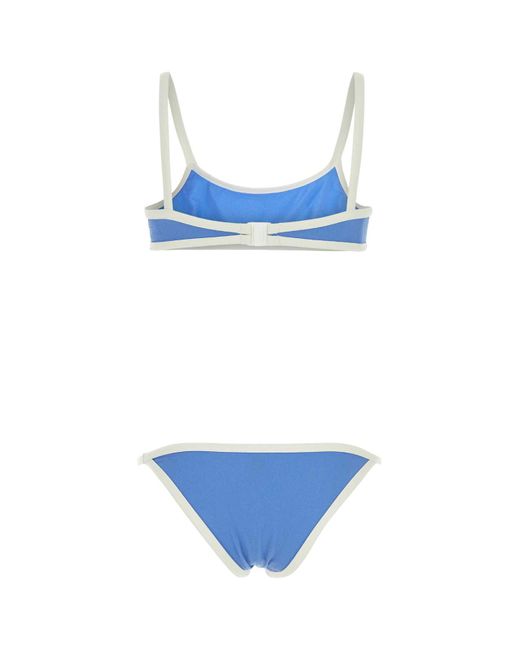 Lisa Marie Fernandez Blue Two-Tone Crepe Bikini