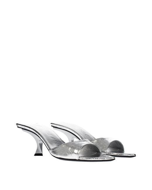 The Attico Metallic Leather Flat Sandals