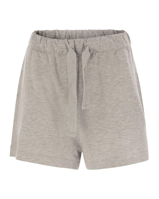 Majestic Filatures Gray Shorts With Drawstring Waist