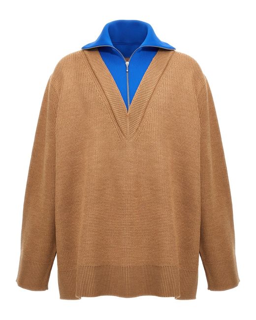 Jil Sander Orange Half Zip Sweater for men