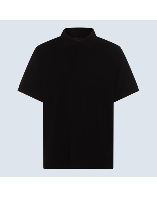 Y-3 Black Cotton Polo Shirt for men