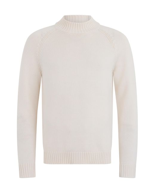 Slowear White Crewneck Sweater Virgin Wool Sweatshirts for men