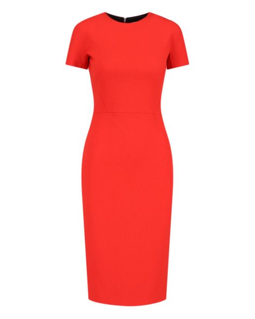 Victoria Beckham Red 'Fitted T-Shirt' Dress