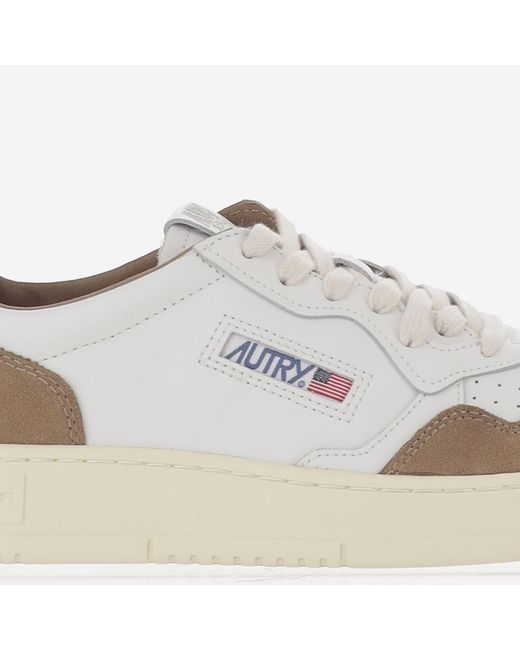 Autry Metallic Leather Sneakers Medalist Low Trainers
