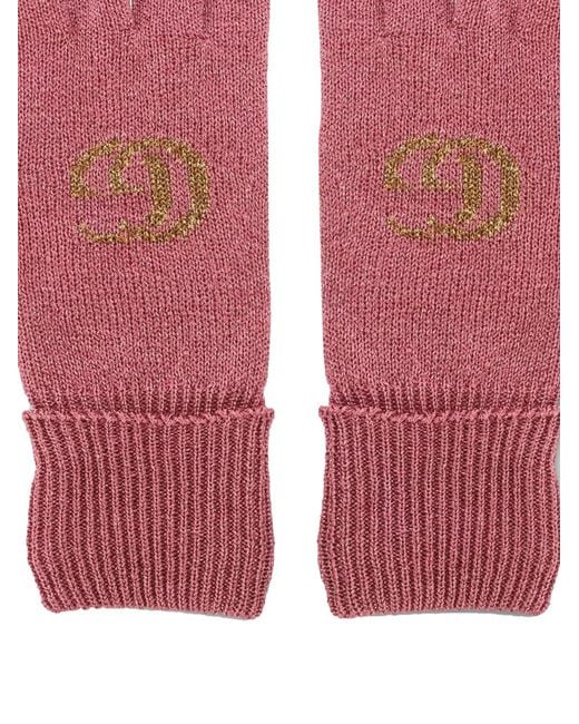Gucci Pink Gg Monogram Lurex Gloves Accessories